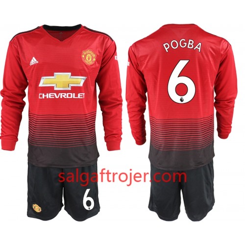 Manchester United Fodboldtrøjer POGBA 6 Børn Hjemmebanesæt 2018/19 Langærmet Manchester United Fodboldtrøjer POGBA 6 Børn Hjemmebanesæt 2018/19 Langærmet